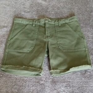 Etienne Marcel Midrise Denim Shorts Military Green